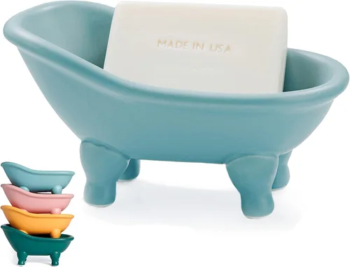 Vista 11 de 1 pieza de 5.6 pulgadas de cerámica negra mini jabonera pequeña maceta organizador de maquillaje contenedor Hamster bañera (negro)