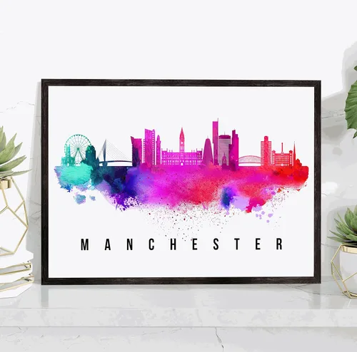 Vista 34 de Póster de Amsterdam Skyline Netherlands, pintura de paisaje urbano e impresión de monumentos, decoración para el hogar, oficina, 12 x 18 pulgadas