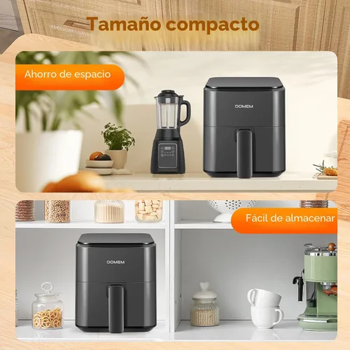 Vista 6 de Freidora de aire compacta de 3 cuartos con canasta antiadherente y rejilla, pantalla táctil simple fácil de usar, cocina en pasos simples, freidora