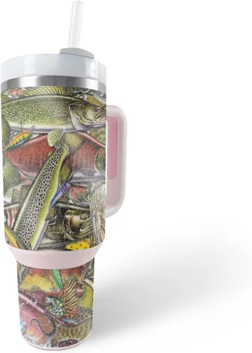 Vista 15 de MightySkins - Vaso con purpurina brillante compatible con Stanley The Quencher H2.0 FlowState de 40 onzas, Crazy Tikis, acabado protector y duradero