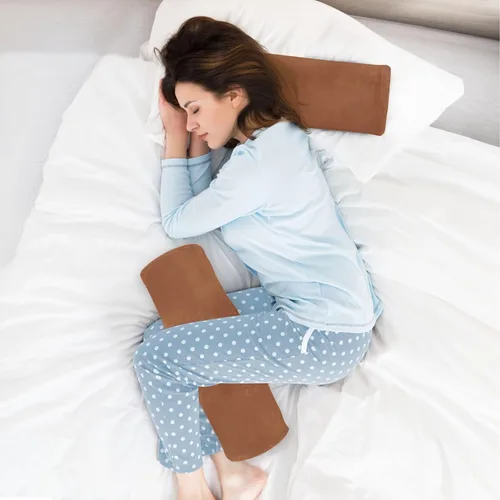 Vista 6 de Almohada de yoga Almohada de espuma viscoelástica para el cuello, almohada redonda para niños, almohada cilíndrica de espuma para soporte