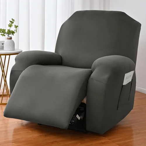 Vista 38 de vctops Fundas para sofá reclinable de 3 cuerpos, elásticas, de punto, suaves, lisas, antideslizantes, para sofá, protector de muebles con parte Café