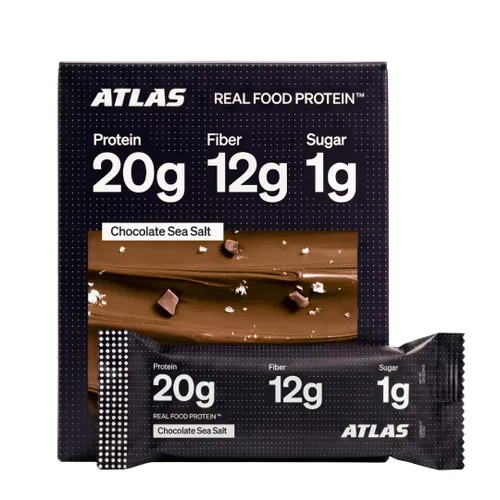Vista 11 de Atlas Real Food - Barras altas en proteínas, 0.71 onzas de proteína, 0.47 onzas de fibra, 0.44 onzas de azúcar, ingredientes limpios, sin azúcar