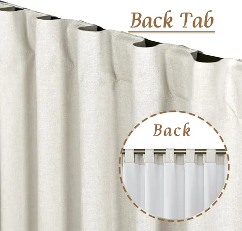 Vista 6 de LAMIT Cortinas opacas cortas de lino de 30 pulgadas para ventanas de cocina sobre el fregadero, cortinas de café texturizadas de lino marfil
