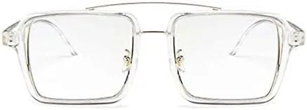 Vista 2 de Kyiduo Retro Square Gafas de sol de gran tamaño Unisex doble marco gafas