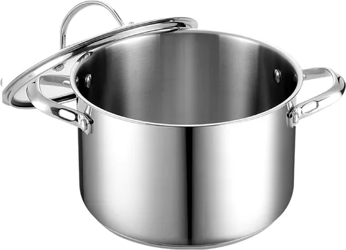 Vista 3 de Cooks Standard Olla de acero inoxidable de 6 cuartos con tapa y olla clásica de acero inoxidable de 8 cuartos de galón con tapa, 8 cuartos de galón