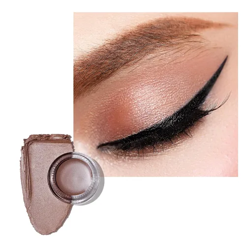 Vista 13 de Oulac Sombra de ojos en crema blanca brillante Iluminador a prueba de agua y sombra de ojos con purpurina de larga duración, color natural