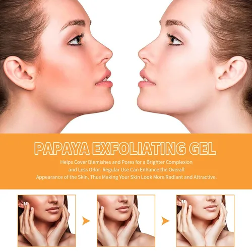 Vista 2 de Gel exfoliante Papaya Essence, limpieza profunda, exfoliación, hidratación de la piel, para un tono de piel aburrido y desigual, elimina