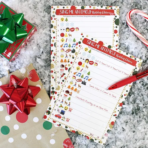 Vista 2 de DISTINCTIVS Juego de fiesta de Navidad - Cántame un emoji, 25 jugadores
