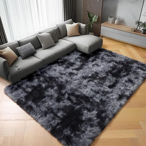 Vista 157 de ONASAR - Alfombra de pasillo negra de 2 x 6 pies, esponjosa, lavable, ultrasuave, afelpada, peluda, tapete para bebés, dormitorio de niños, armario