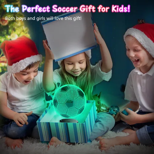 Vista 8 de Regalos de fútbol para niños de 8 a 12 años, lámpara de fútbol con ilusión 3D, regalos para niños, adolescentes, niños y niñas, 5, 6, 7, 8, 9, 10