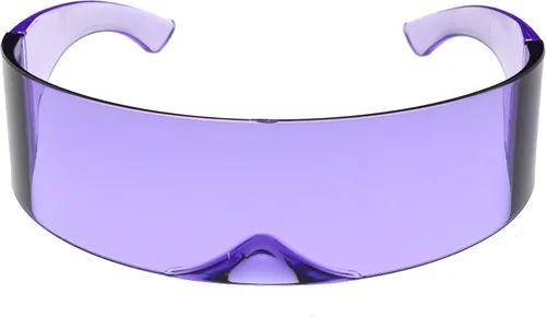 Vista 12 de zeroUV - 80s Futuristic Cyclops Cyberpunk Visor Sunglasses with Semi Translucent Mirrored Lens Shield Sunglasses