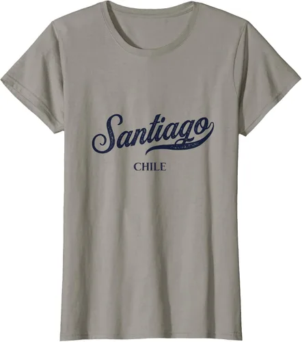Vista 12 de Retro Chile City - Camiseta vintage de Santiago, Gris Gris Oscuro