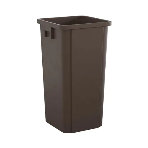 Vista 10 de Bote de basura comercial cuadrado beige de 19 galones para escuela, hotel, oficina, almacén, centro comercial, restaurante