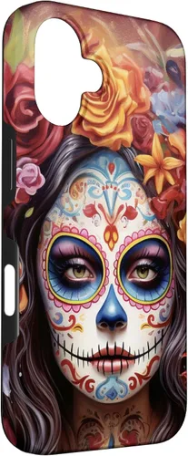 Vista 3 de iPhone 16 La Catrina Mujeres Dia De Los Muertos Latina Sugar Skull Case