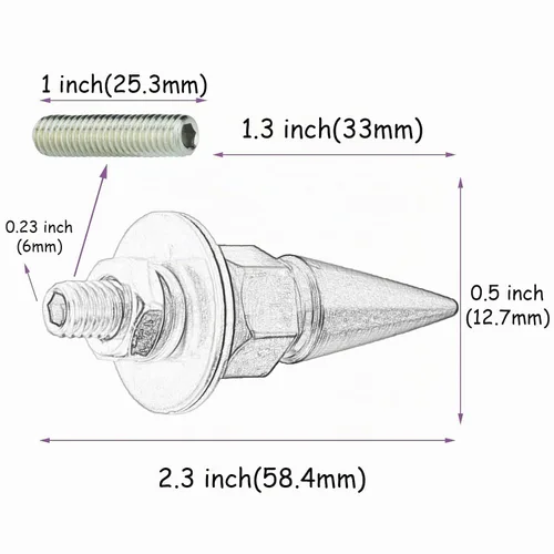 Vista 2 de Spike - Tornillos para placa de automóvil, tornillos antirrobo para la mayoría de las motocicletas (negro)