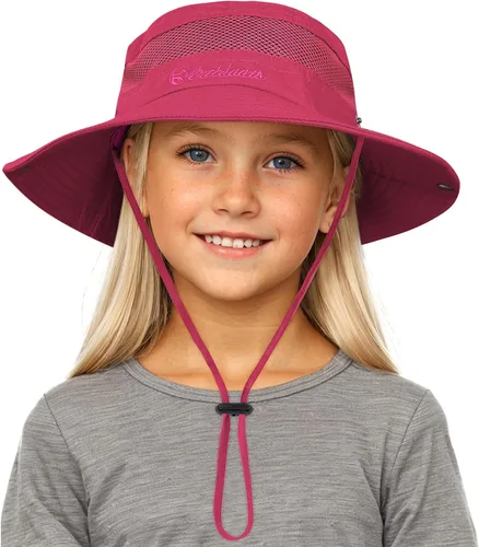 Vista 8 de Sombrero de sol para niños con protección solar UPF 50+, sombrero de pescador para niños y niñas, ala ancha, verano, playa, pesca, safari, sombrero