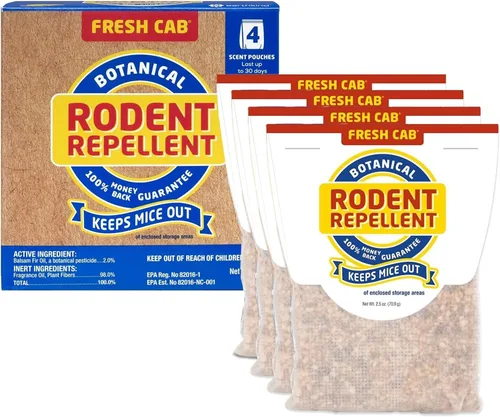 Vista 8 de EarthKind Fresh Cab - Repelente de roedores y cápsula de bolsa – Repelente botánico de roedores y ratones – Hecho con fibras vegetales y aceites