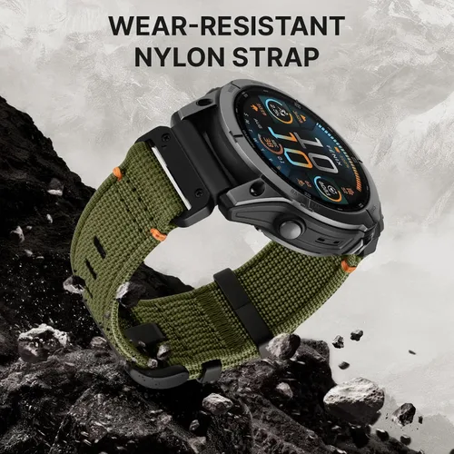 Vista 5 de Bandletic Compatible con Garmin Instinct Watch Bands - Correa de nailon resistente de ajuste rápido de 0.866 in para Fenix 8 E 1.850 in/7 6 Pro/5