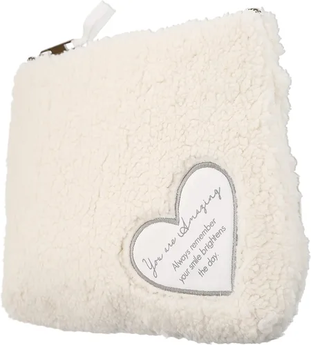 Vista 2 de Pavilion Gift Company Bolsa de maquillaje para mujer, blanco, marrón, 8" x 10", Blanco, marrón, Bolsa de maquillaje