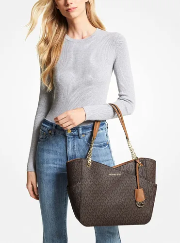 Vista 7 de Michael Kors Jet Set - bolsa de hombro para viaje con cadena grande, cartera triple Michael Kors Jet Set.