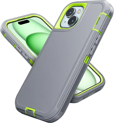 Vista 73 de Jelanry - Funda para iPhone 15 5G, protección resistente, resistente, color negro Dropproof & Dual-Layer Protective Back Cover with Port Anti