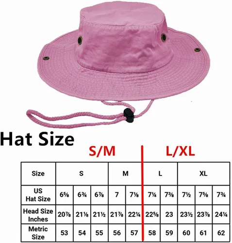 Vista 5 de Glory Max Sombrero de pescador de algodón lavado con correa de barbilla gorra de pesca Sun Safari Boonie Rosa
