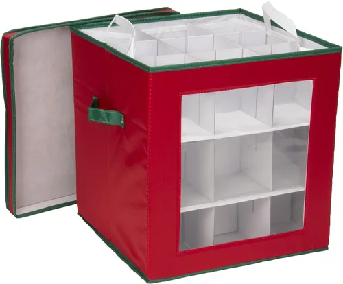 Vista 12 de Household Essentials - Envase de almacenamiento para coronas navideñas de 24 pulgadas, con asas, lados resistentes, mantiene las coronas libres