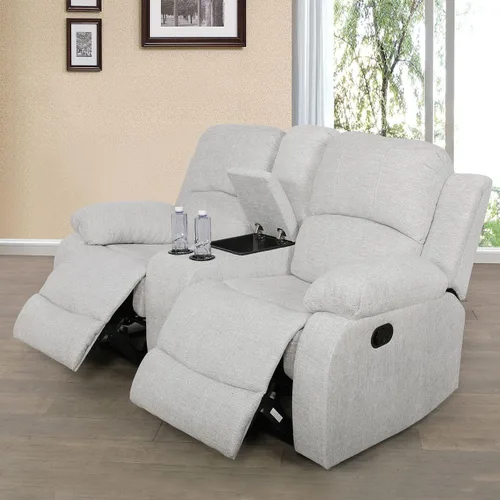 Vista 32 de Conjunto de sofá para sala de Estar, sillón reclinable de cuero transpirable, sofá de 3 plazas para cine en casa con portavasos para apartamento