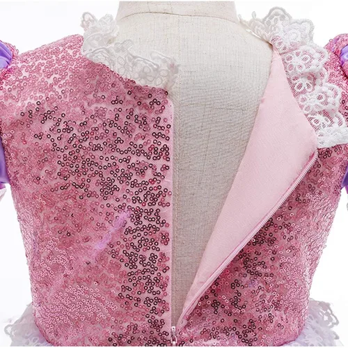 Vista 17 de Vestido de cumpleaños de princesa Sofía para niñas, disfraz de Halloween, concurso de Navidad, fiesta de noche, baile