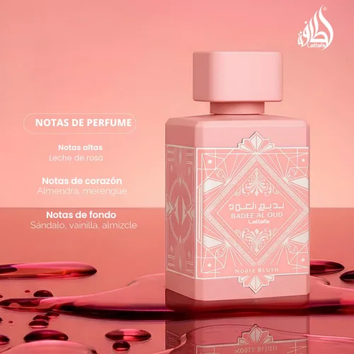 Vista 5 de Lattafa Bade'e Al Oud Noble Blush para Unisex Eau de Parfum en Spray, 3.4 Onzas / 100 Ml