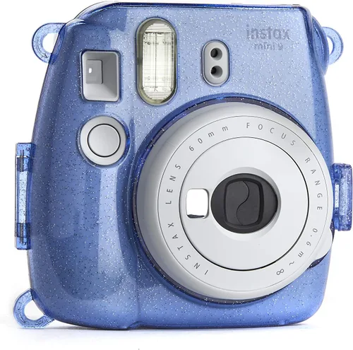 Vista 3 de Estuche rígido con purpurina para cámaras Fuji Instax mini, color azul cobalto, valor superior