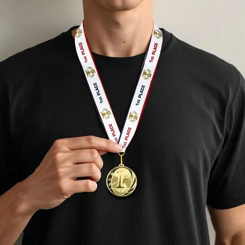 Vista 4 de All Quality Medallas Midnite Star Award 1er 2nd 3rd Place - Juego de 3 piezas (oro, plata, bronce) incluye cinta para el cuello