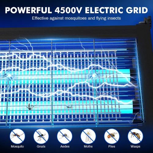 Vista 8 de Exterminador solar de insectos al aire libre, matamosquitos de 4500 V con Asesino de mosquitos eléctrico solar y USB de 10 W, modo automático, 3