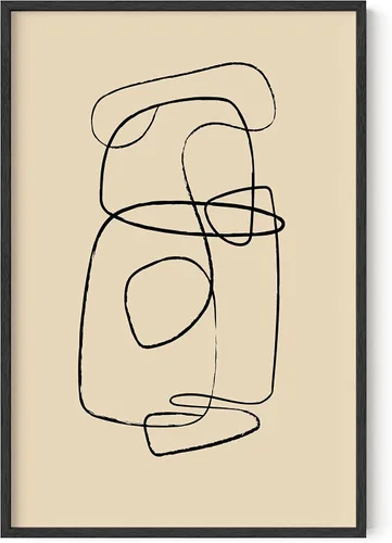 Vista 18 de HAUS AND HUES Impresiones artísticas abstractas en blanco y negro para decoración de pared moderna de mediados de siglo, arte abstracto en blanco