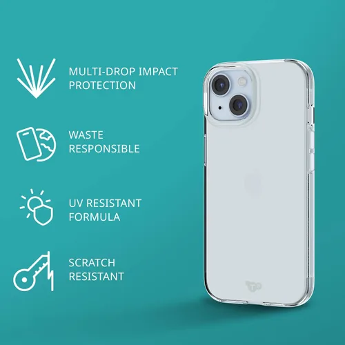 Vista 3 de Tech21 EvoLite - Funda para iPhone 15 / 16e - Funda fina de protección contra impactos, transparente