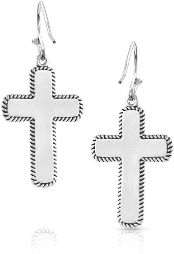Vista 15 de Montana Silversmiths Pendientes de cruz estilo de vida occidental