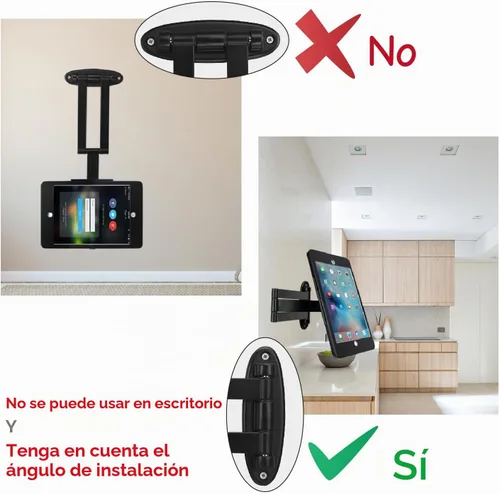 Vista 6 de Soporte de pared con pliegue y bloqueo antirrobo para iPad 10.2