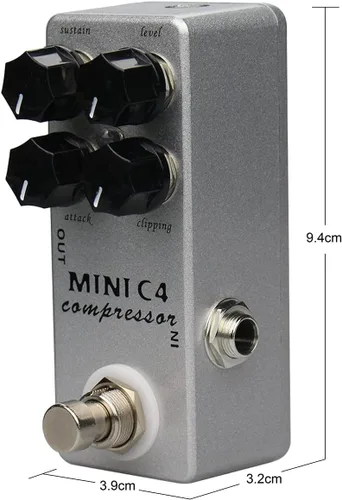 Vista 3 de Mini C4 Compresor Pedal de Efecto Guitarra Metal Shell Pedal Efectos True Bypass
