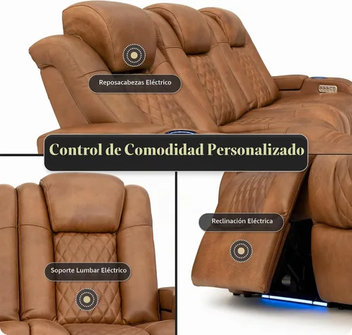 Vista 8 de Seatcraft Anthem LT - Sofá de cine en casa con mesa plegable Leonado