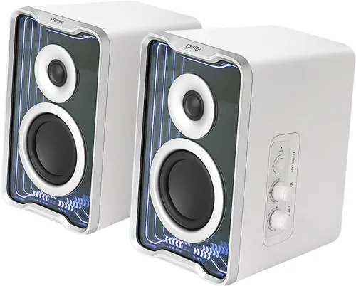 Vista 9 de Edifier QR30 2.0 Altavoz activo de escritorio, altavoces compactos Bluetooth V5.4 para computadora, altavoz inalámbrico de estantería, 30W (RMS)
