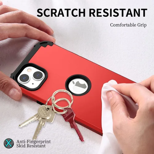 Vista 7 de Ankoe Funda para iPhone 14 Plus, resistente, protección contra caídas, policarbonato duro, silicona suave, combo híbrido de protección contra