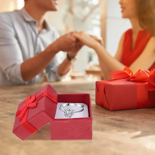 Vista 6 de Hemoton 24 cajas pequeñas de joyería rojas para anillos y aretes, cajas compactas para boda, compromiso, cumpleaños, aniversario, presentación