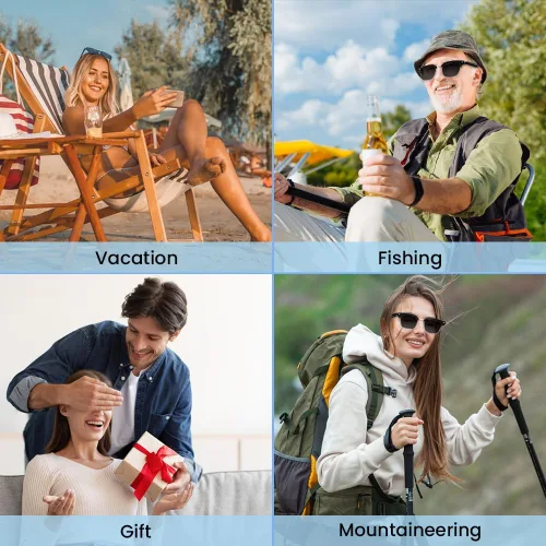 Vista 2 de Lentes inteligentes con Bluetooth, para hombres y mujeres, control táctil, protección UV al aire libre y control de voz, llamadas manos libres