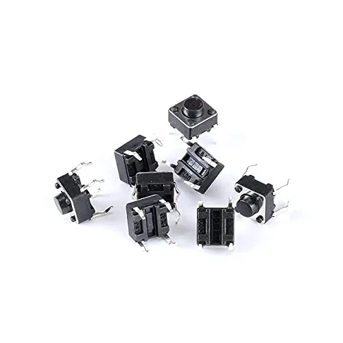 Vista 5 de 100 unids/lote 0.236x0.236x0.197 in 4PIN táctil táctil micro interruptor botón táctil botón de reinicio automático 26.181 in teclas enchufables