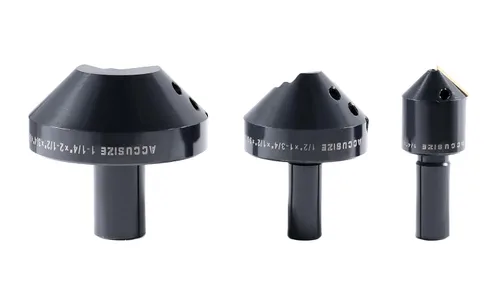 Vista 6 de Accusize Industrial Tools Avellanadores de carburo indexables de 90 grados de 1/4", 1/2" y 1-1/4", 0046-0990 Juego de 3 piezas: 1/4", 1/2