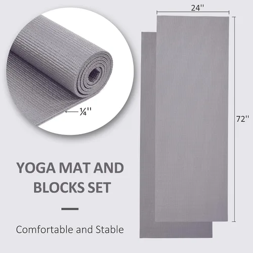Vista 3 de Signature Fitness - Tapete de yoga multiusos de 0.25 pulgadas de grosor, alta densidad, sin desgarros, con correa y características ligeras para uso