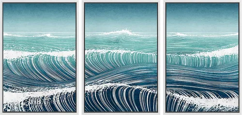 Vista 35 de SIGNWIN Lienzo enmarcado para pared, juego de arte sereno de pantanos con humedales verdes e ilustraciones de agua tranquila, arte moderno