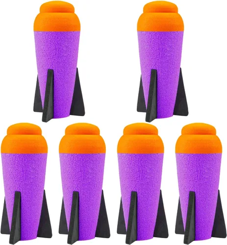 Vista 8 de Aevdor Mega recarga de misiles para Nerf N-Strike Elite Series, 6 paquetes, balas de espuma compatibles con dardos de cohetes para pistola Nerf