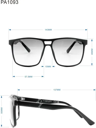 Vista 5 de U.S. Polo Assn. Men's Pa1093 Vintage Uv400 Protective Rectanglular Sunglasses. Classic Gifts for Him, 57.5 Mm Rectangular